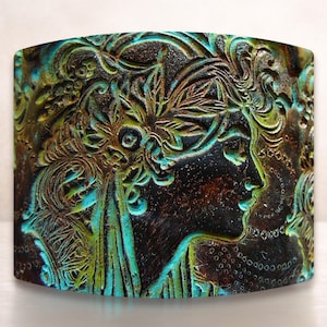 Goddess polymer clay cuff bracelet