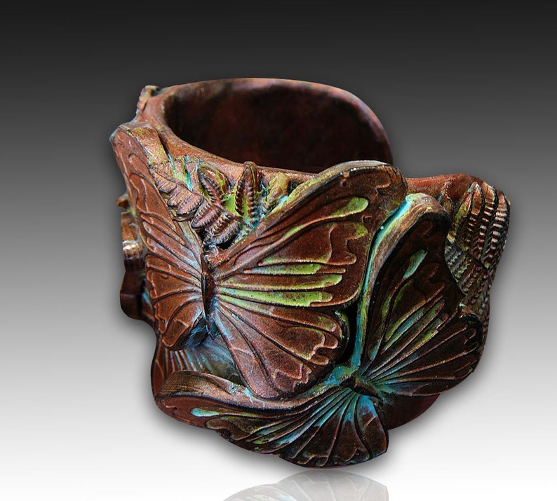 Adi/'s butterflies polymer clay cuff bracelet