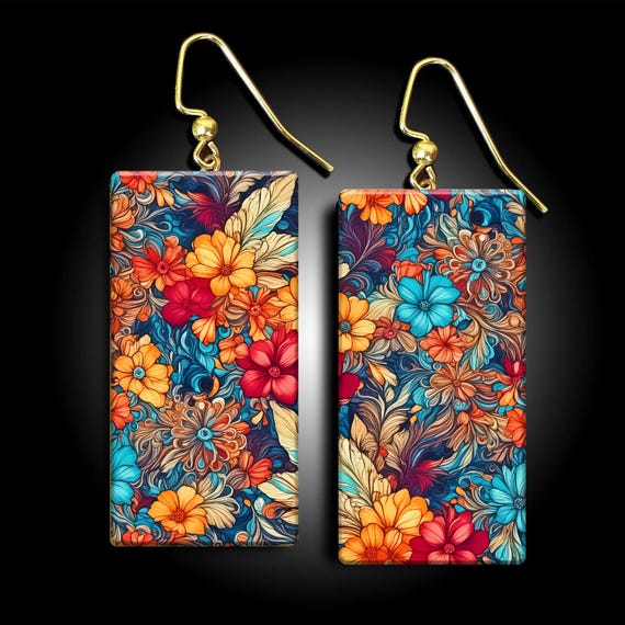 Abstract art polymer clay earrings