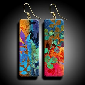 Abstract floral polymer clay earrings