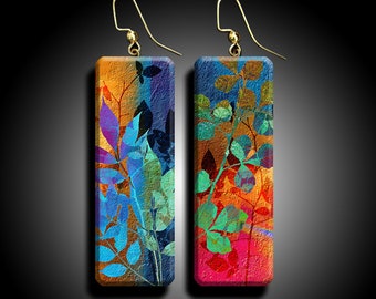 Abstract floral polymer clay earrings