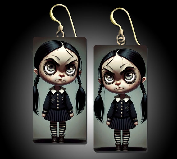 It's Wednesday art polymer clay earrings