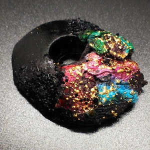 One-of-a-kind organic distressed polymer pendant