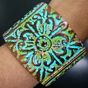 Medieval polymer clay cuff bracelet