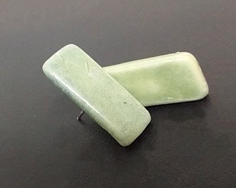 One-of-a-kind asymmetrical ceramic stud earrings