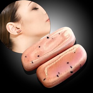 One-of-a-kind asymmetrical ceramic stud earrings