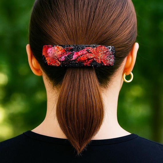 One-of-a-kind organic hair barrette