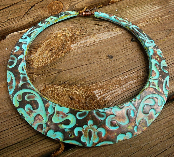 Ancien Régime polymer clay signature bib neklace