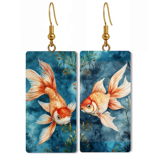 Goldfish Art Earrings – Handcrafted Ocean-Inspired Jewelry