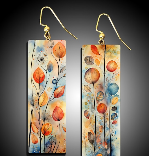 Romantic pastel art polymer clay earrings