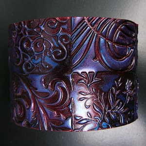 Oxidized copper polymer clay cuff bracelet image 3