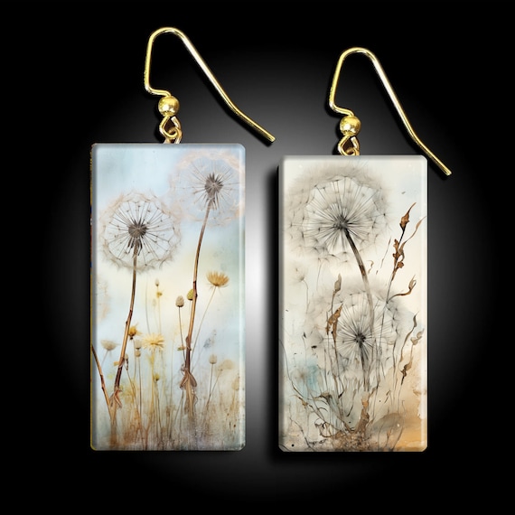 LIMITED dandelions polymer clay earrings