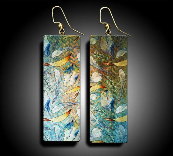 Abstract floral polymer clay earrings