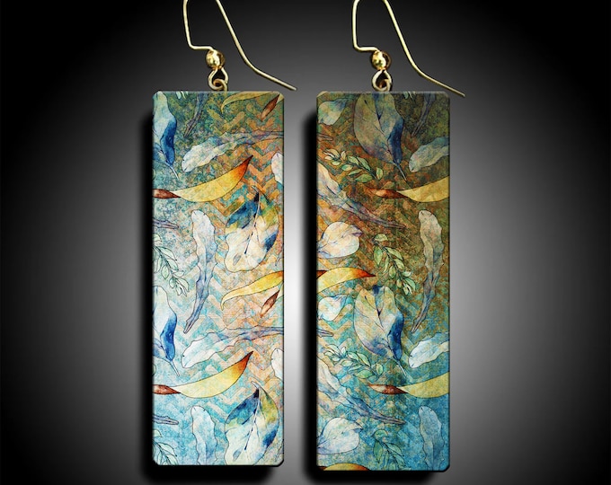 Abstract floral polymer clay earrings