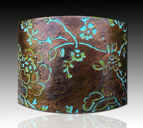 Rosebud polymer clay cuff
