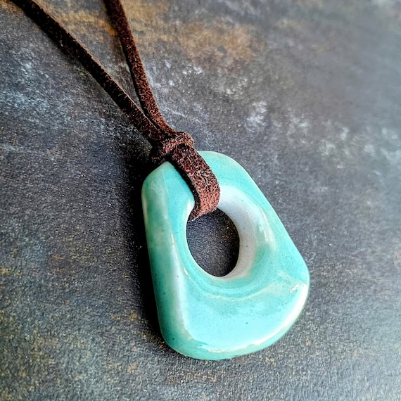 Handmade ceramic one-of-a-kind designer ring and pendant
