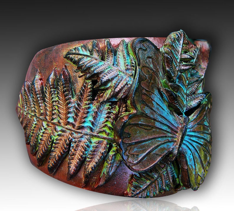 Adi/'s butterflies polymer clay cuff bracelet