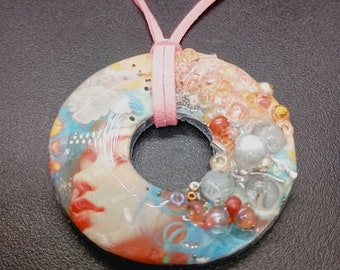 One-of-a-kind Polymer clay pendant