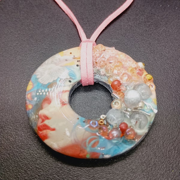 One-of-a-kind Polymer clay pendant