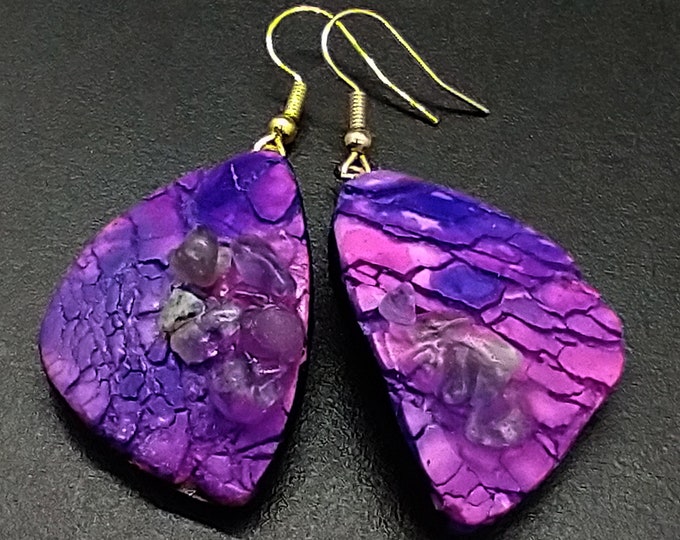 One-of-a-kind organic distressed earrings