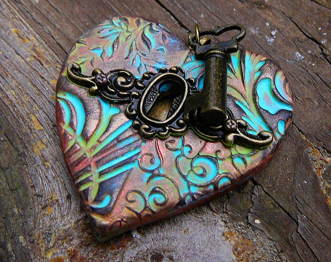 The key to my heart pendant with patina