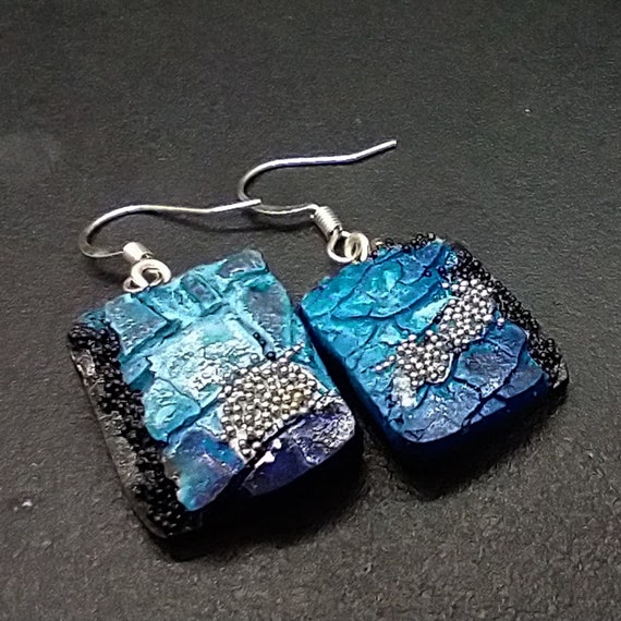 One-of-a-kind organic distressed earrings