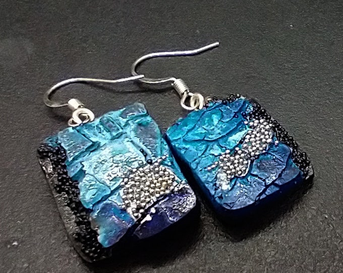 One-of-a-kind organic distressed earrings