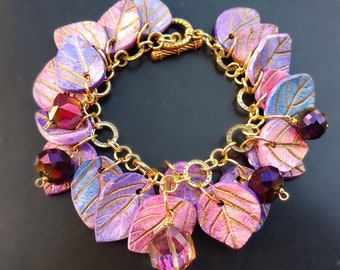 Pastel leaves bracelet