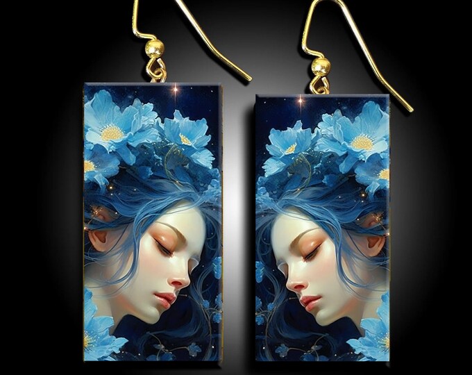 Fantasy art polymer clay earrings - limited
