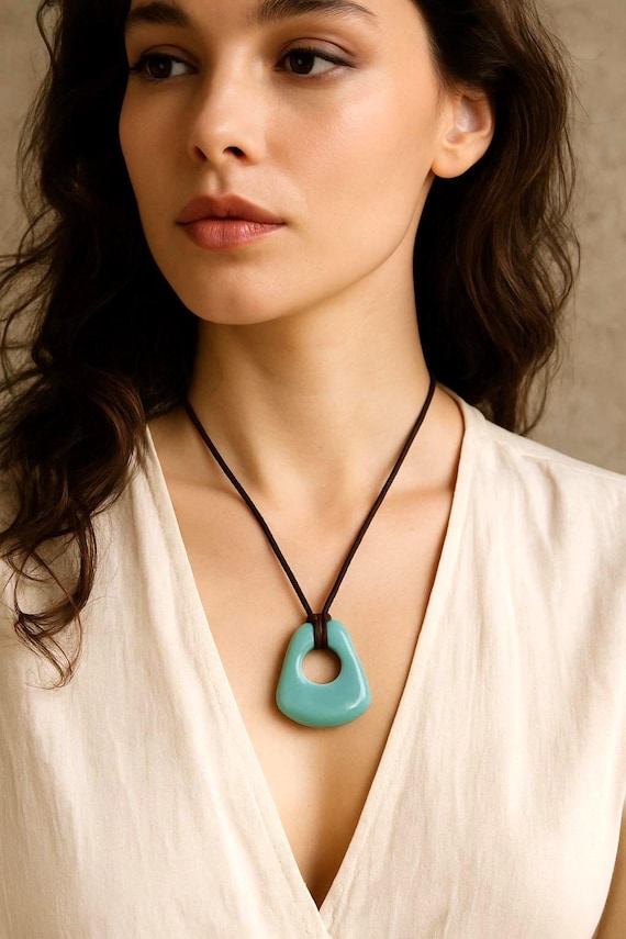 Handmade ceramic one-of-a-kind designer ring and pendant