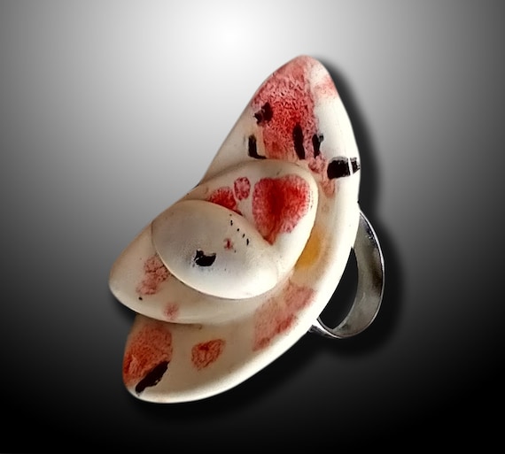 Poppy field transference ceramic ring