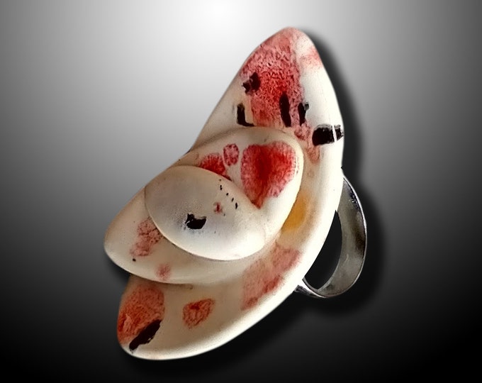 Poppy field transference ceramic ring