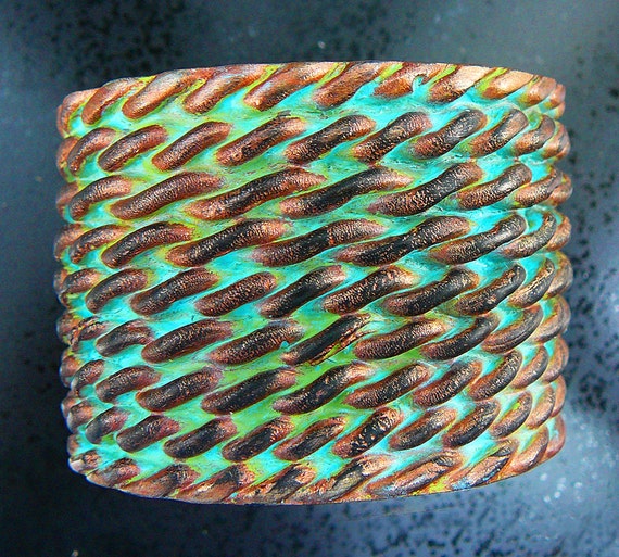 Entwined polymer clay cuff bracelet
