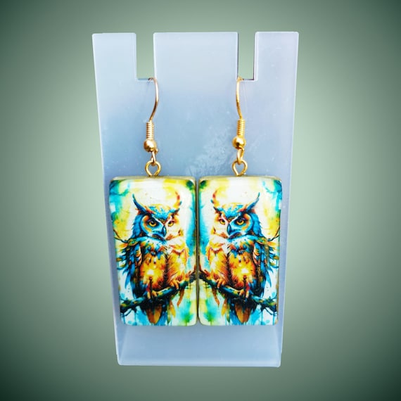 Handmade Lotus Flower Earrings – Polymer Clay with Resin Finish, Boho Dangle Earrings, Lightweight Artistic Jewelry
