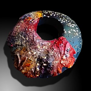 One-of-a-kind organic distressed polymer pendant