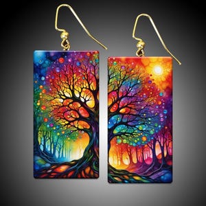 Celtic Tree of Life art handmade polymer clay earrings