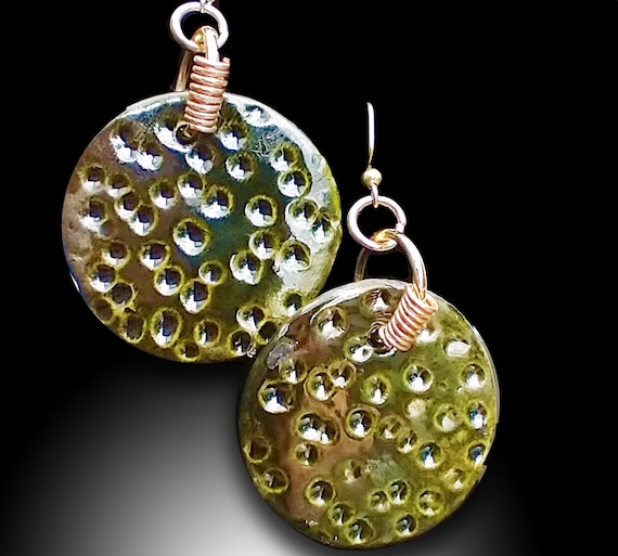 One-of-a-kind minimalist ceramic  earrings