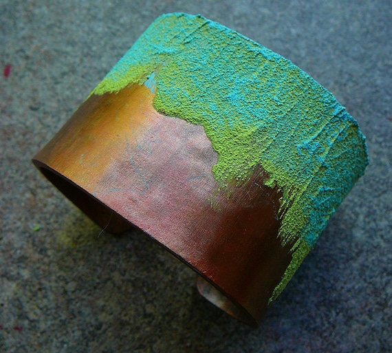 Polymer clay cuff and mixed media bracelet