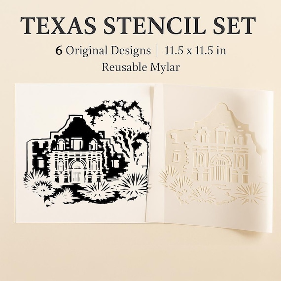 Texas Stencil Set – Large 11.5” Original Viking Stencil Collection (Set of 6 + 1 free)