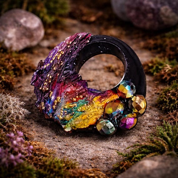 One-of-a-Kind Polymer Clay Art Pendant Necklace • Handmade Wearable Art