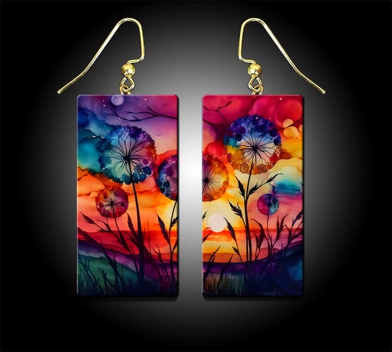LIMITED dandelions polymer clay earrings