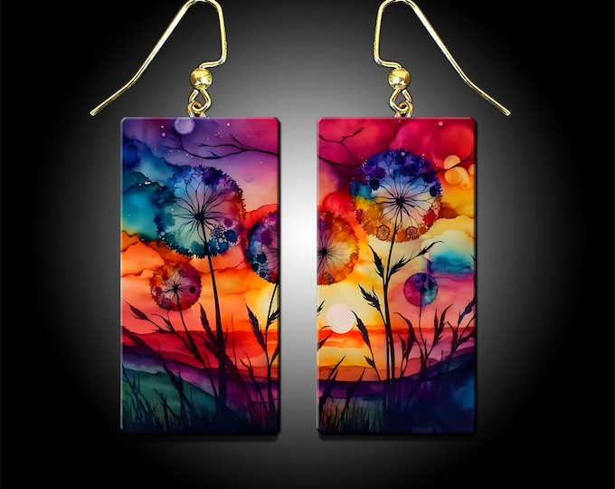 LIMITED dandelions polymer clay earrings