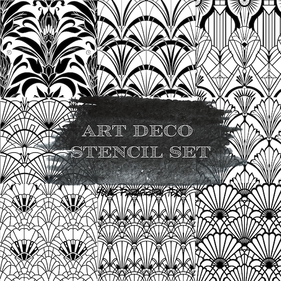 Art Deco Stencil Set • 8 Elegant Seamless Patterns