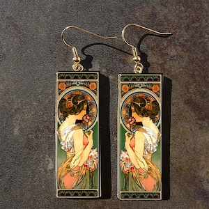 Art Nouveau polymer clay earrings