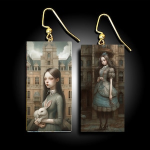 Alice in Wonderland  polymer clay earrings