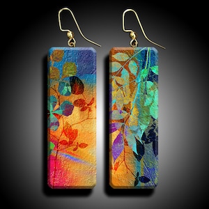 Abstract floral polymer clay earrings