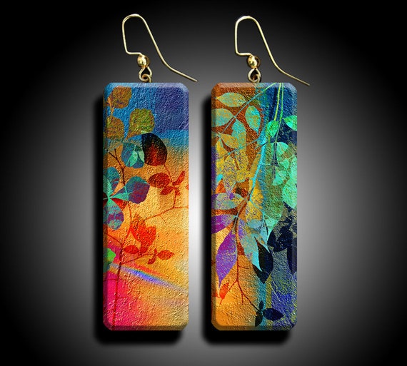 Abstract floral polymer clay earrings
