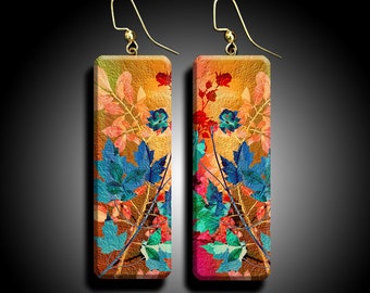 Abstract floral polymer clay earrings