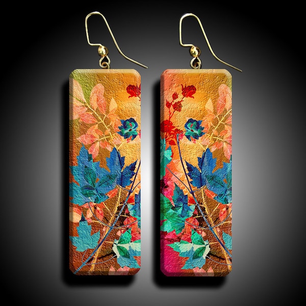 Abstract floral polymer clay earrings