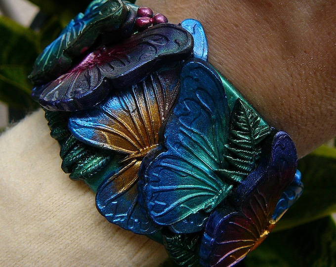 Adi's butterflies polymer clay cuff bracelet
